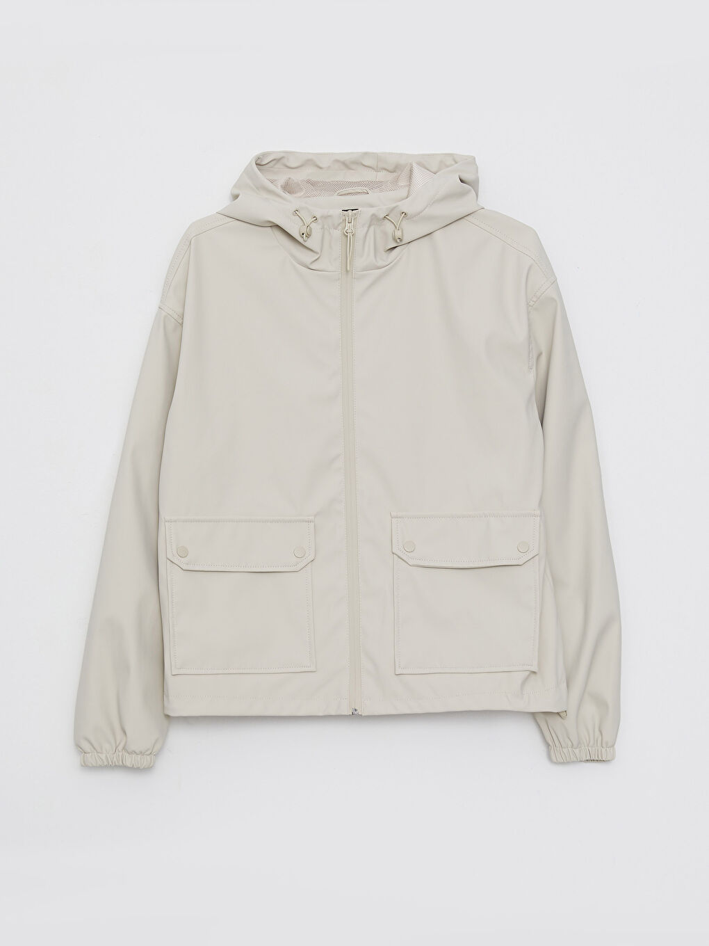 Women's Hooded Plain Raincoat-5