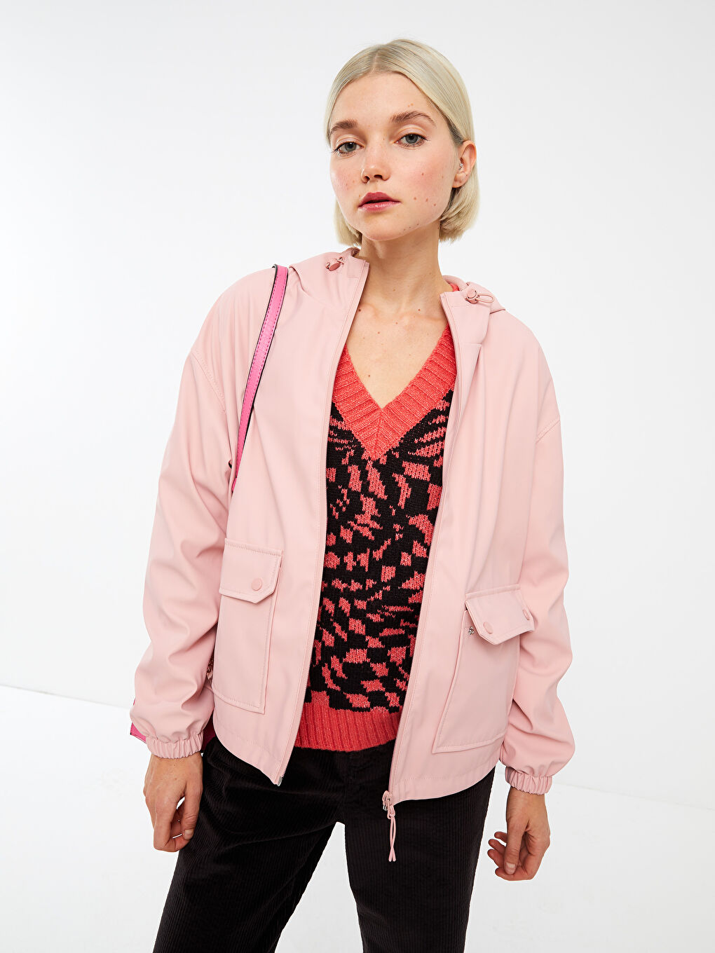 Women's Hooded Plain Raincoat