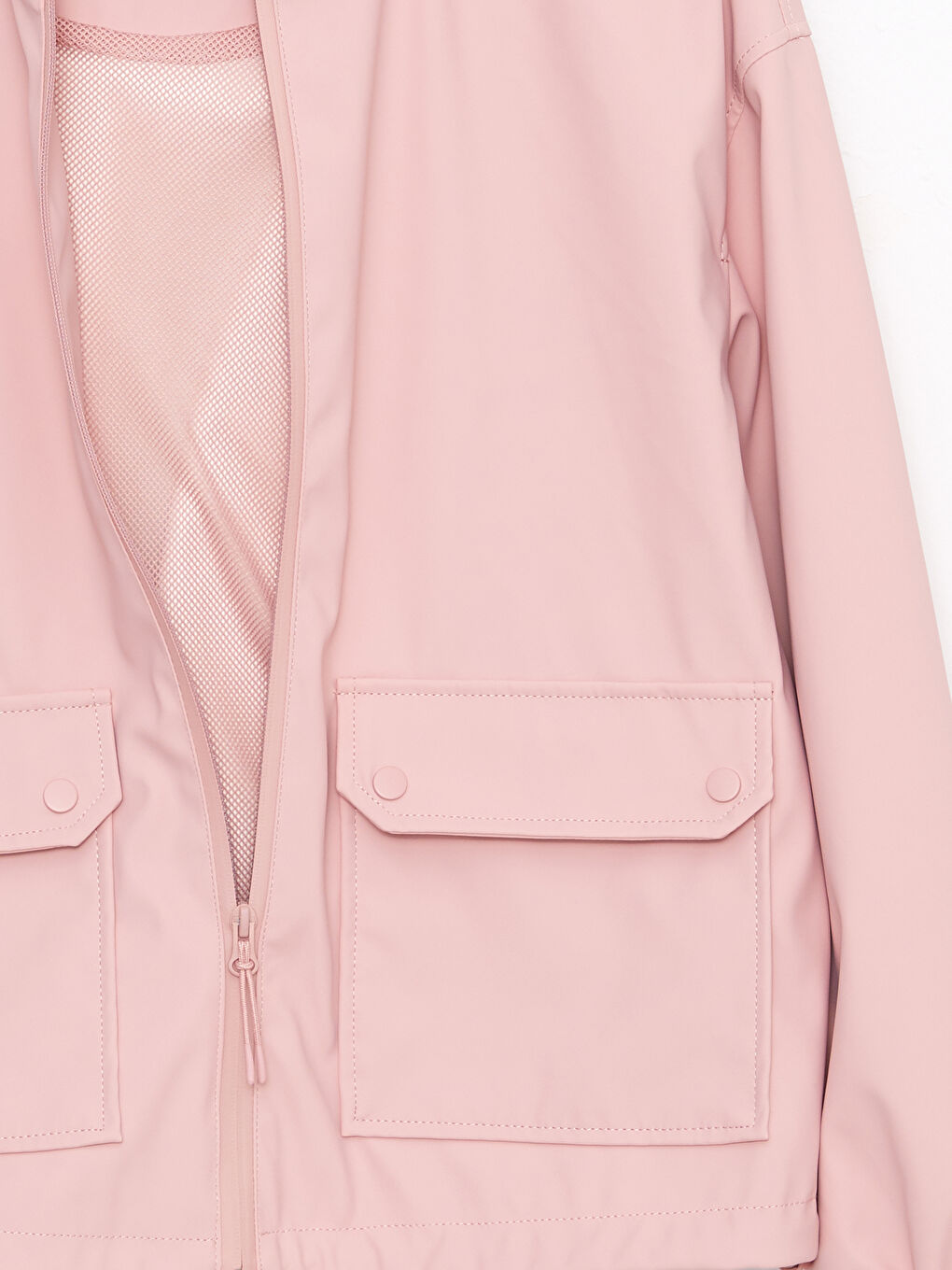 Women's Hooded Plain Raincoat-7