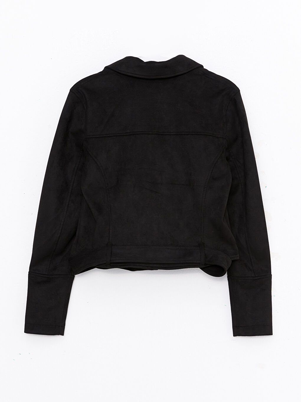 Biker Neck Women's Faux Suede Coat-7