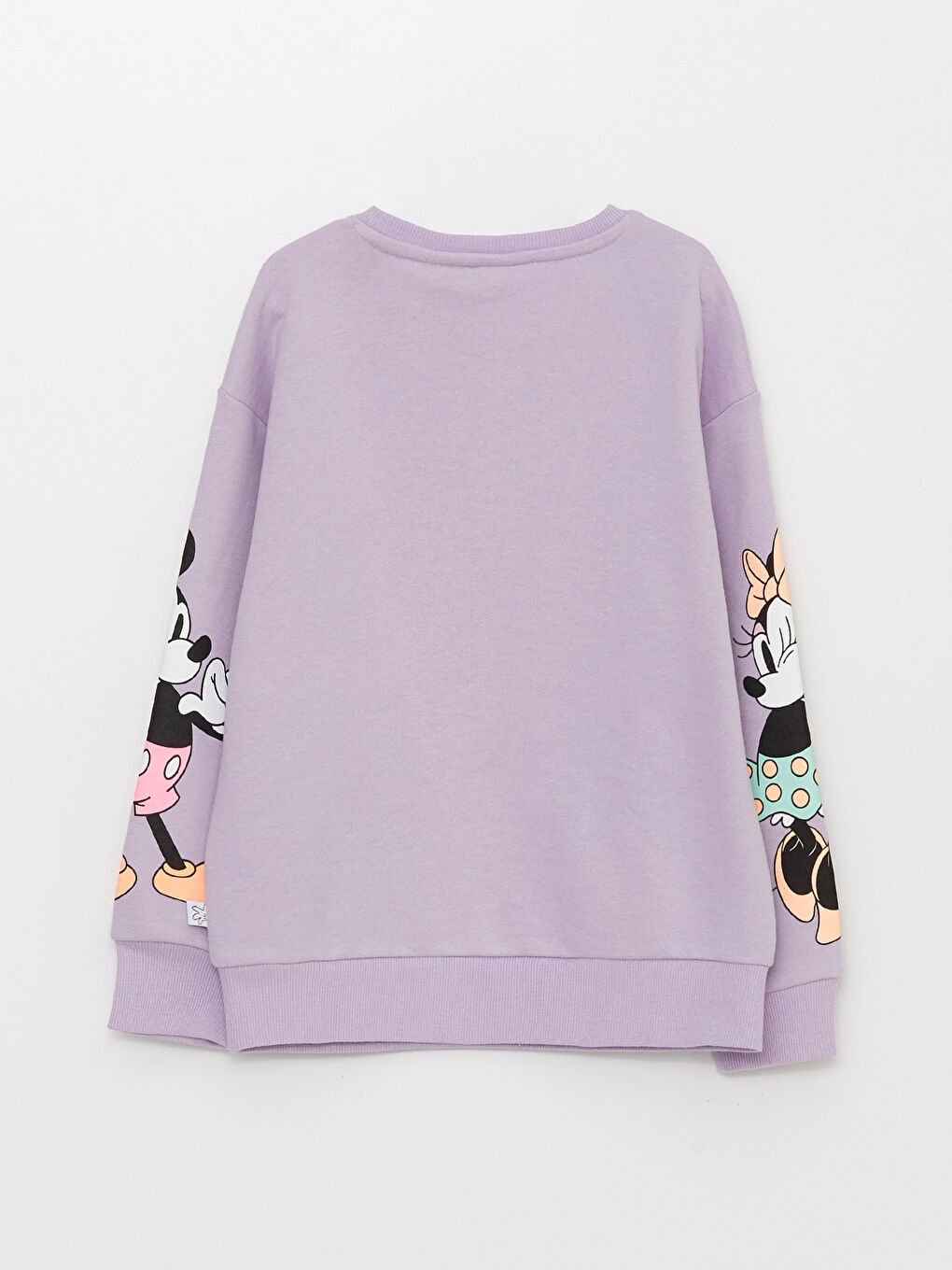 سويت شيرت كم طويل مطبوع ميكي ومايني ماوس بياقة دائرية للبنات-5