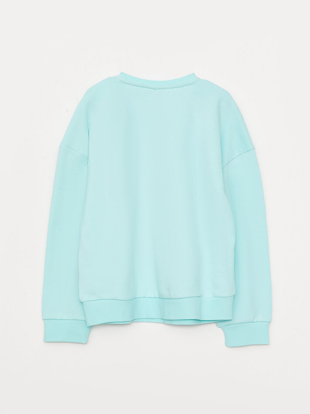 Bisiklet Yaka Elsa Baskılı Uzun Kollu Kız Çocuk Sweatshirt-1