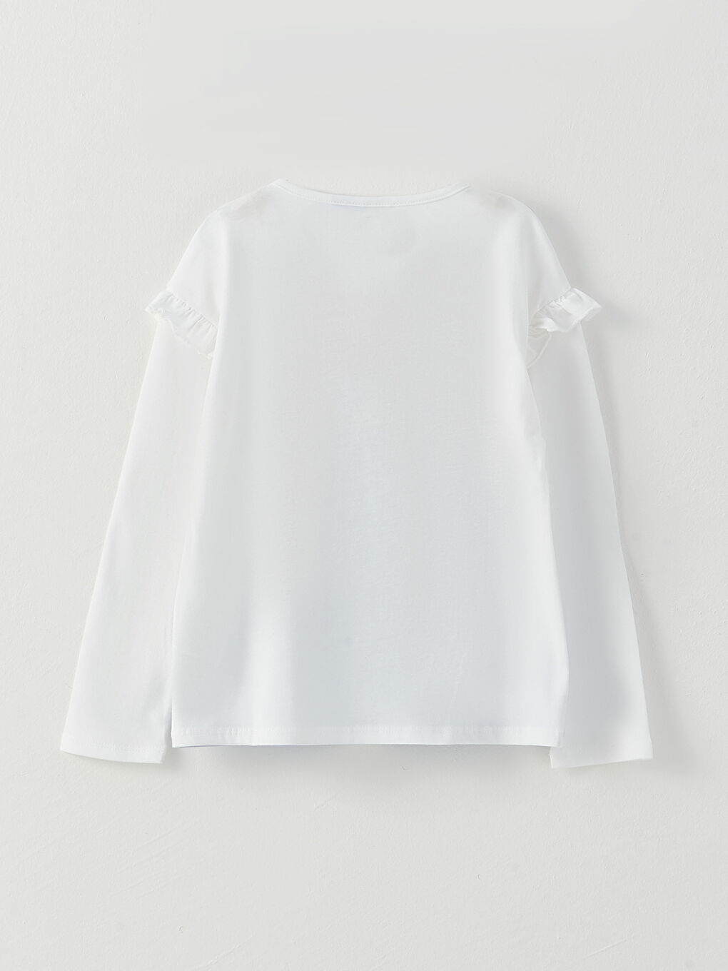 Crew Neck Frozen Printed Long Sleeve Girl's T-Shirt-1