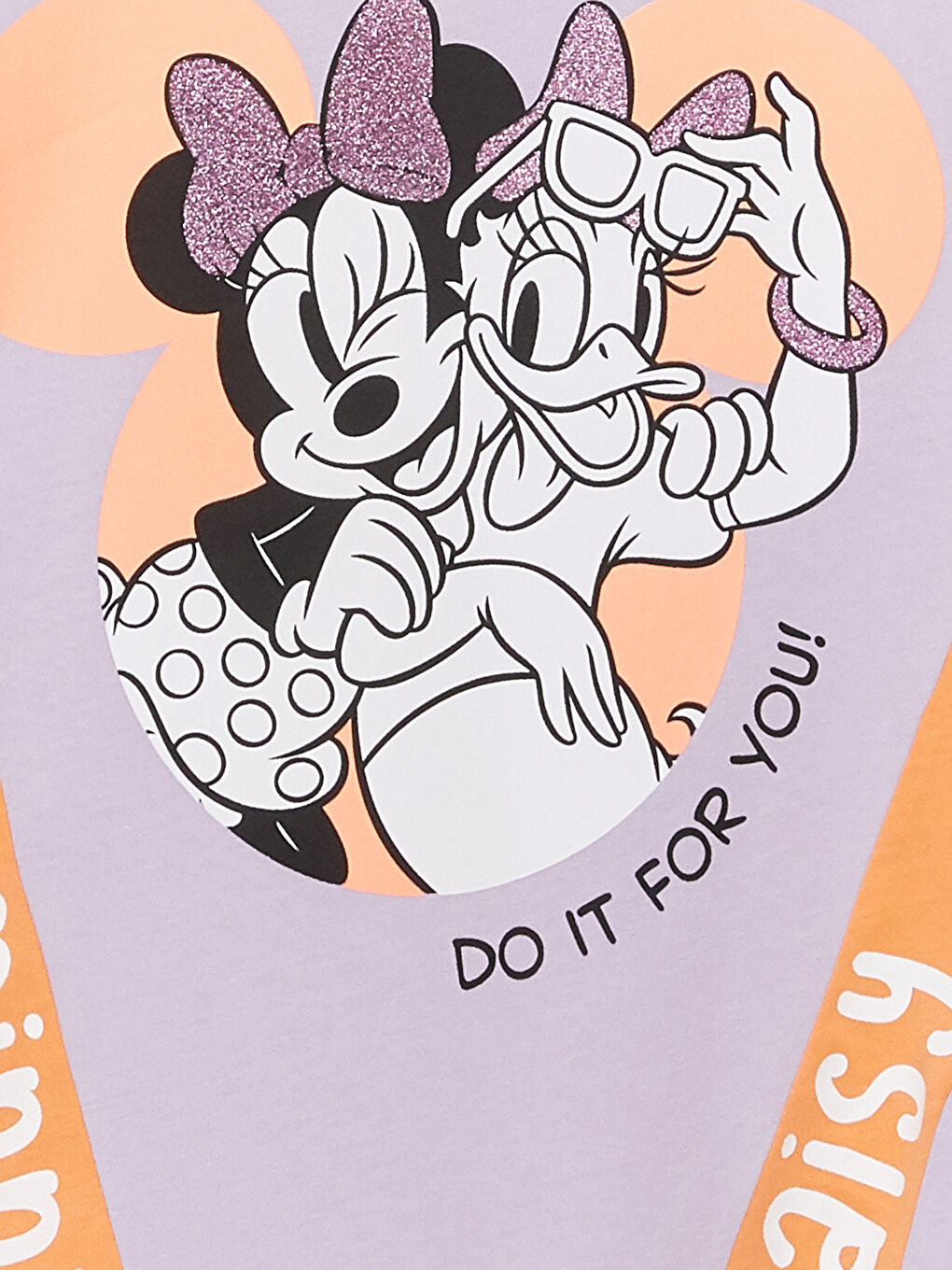 Crew Neck Minnie Mouse and Daisy Duck Printed Short Sleeve Girls' T-Shirt-2