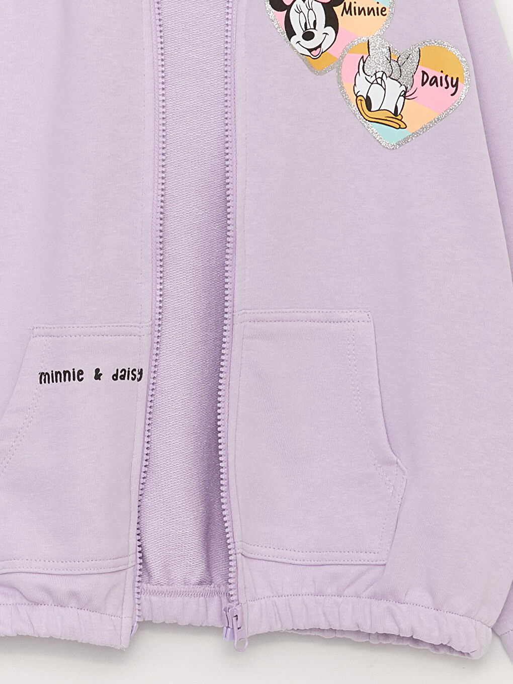 LCW Kids Hoodie Girl Minnie Mouse and Daisy Duck Printed Long Sleeve Zippered Sweatshirt -S30270Z4-G0W