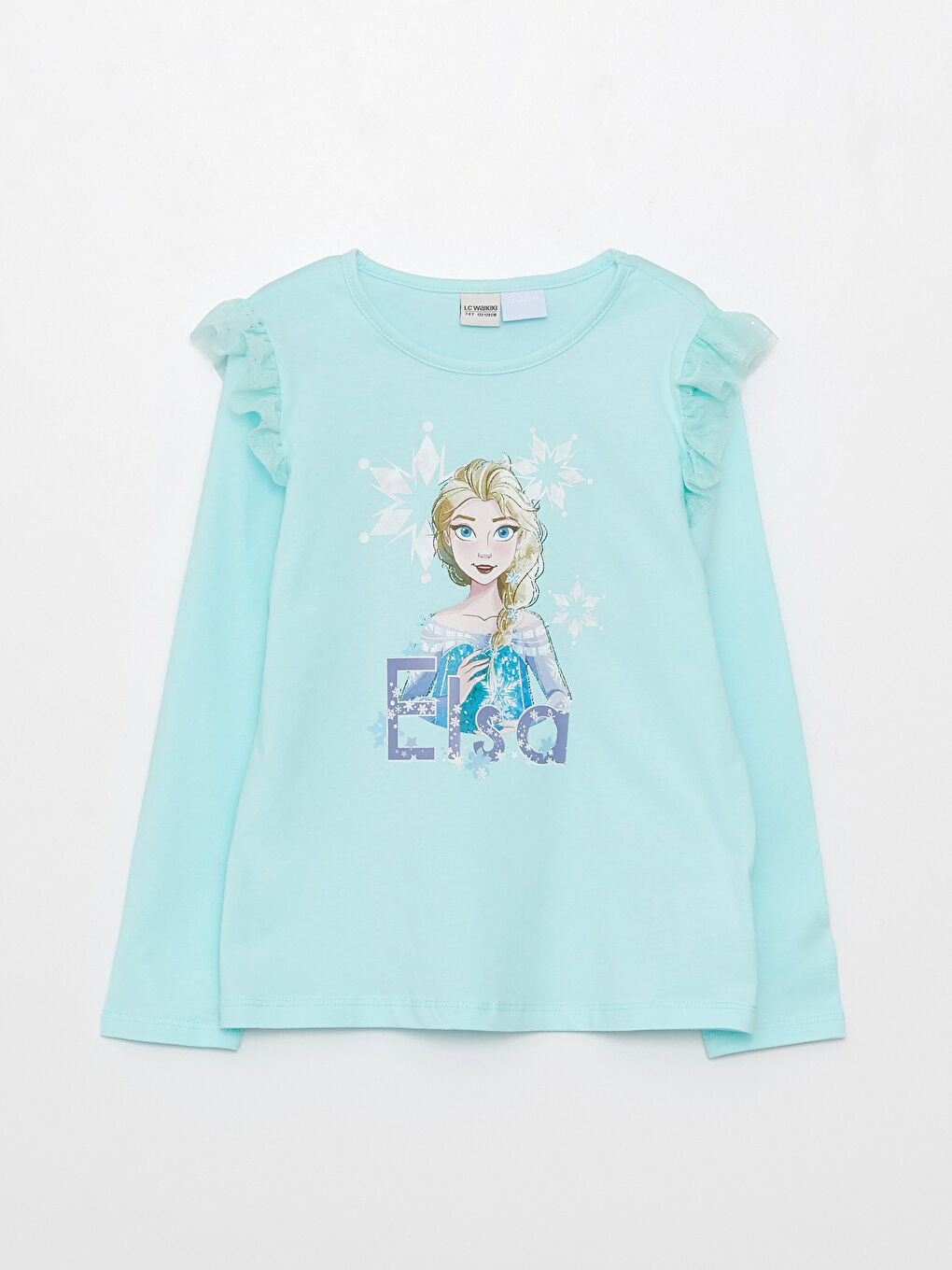 T-shirt à Manches Longues Imprimé Elsa Col Rond et Jupe pour Fille-1