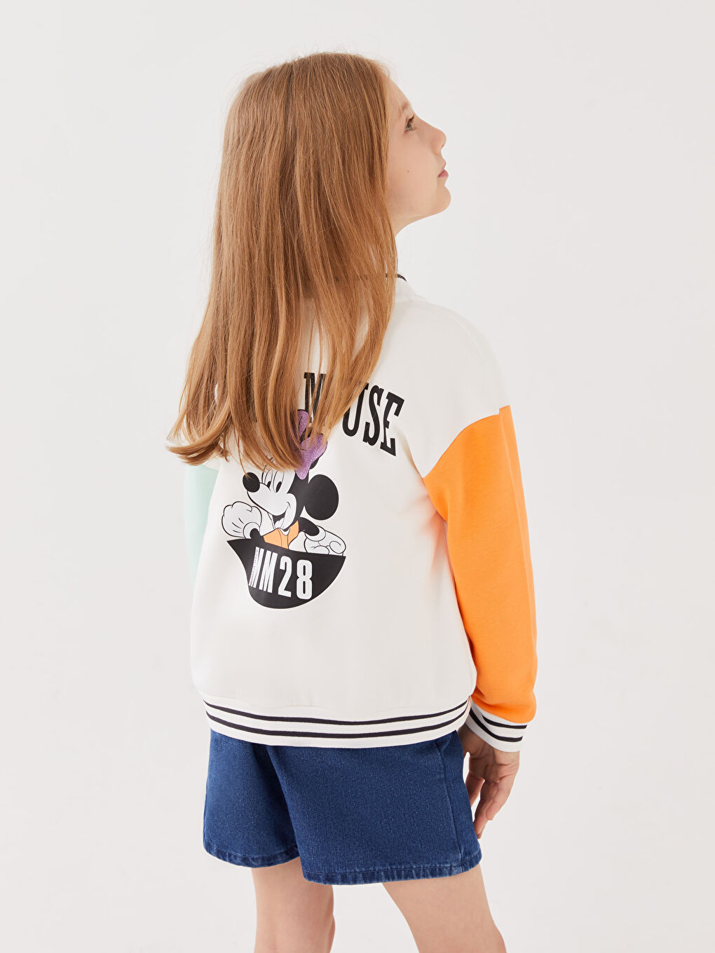 Minnie Mouse Printed Long Sleeve Girls' College Jacket -S30276Z4-R9J
