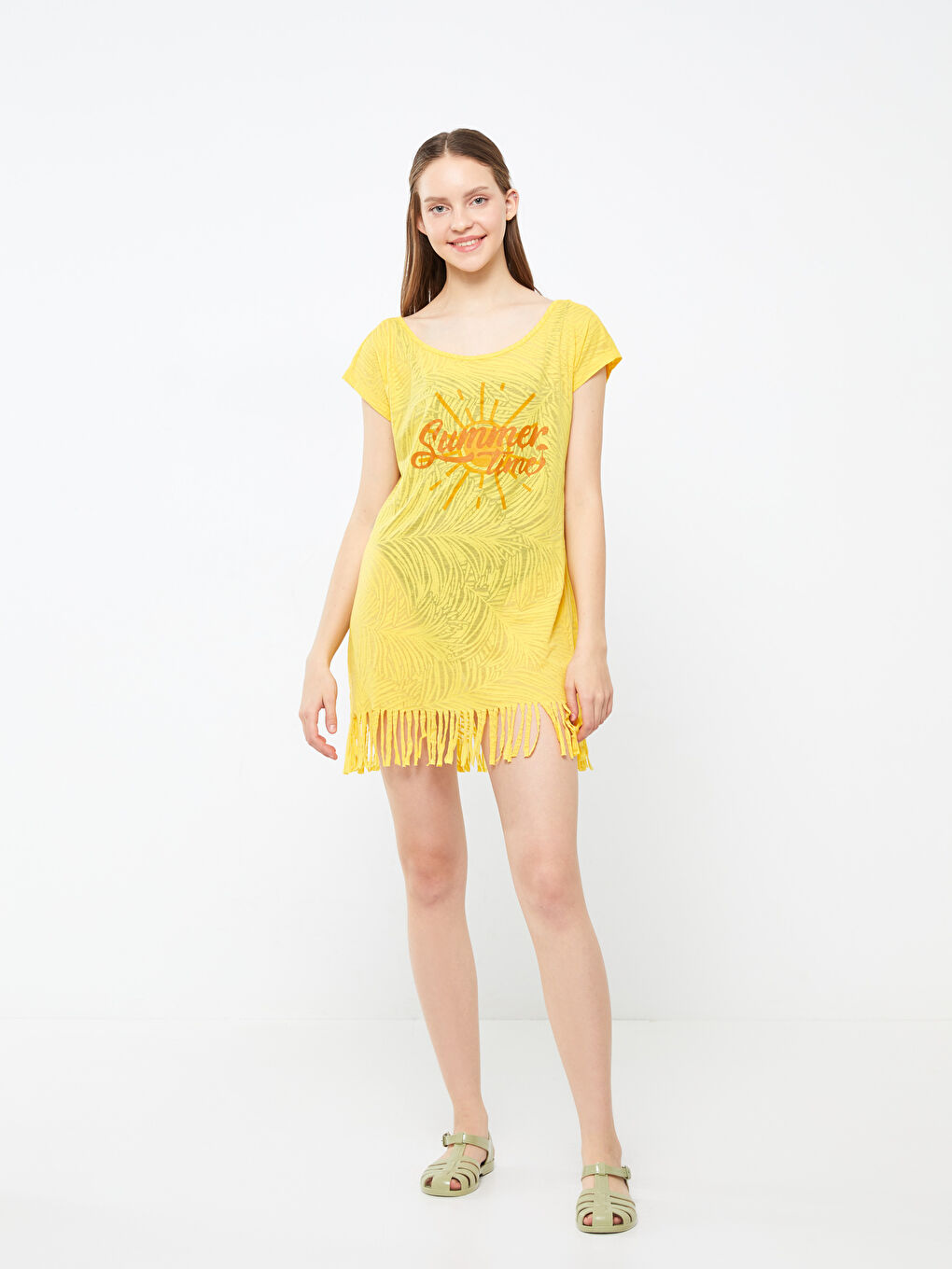 LCW DREAM Robe de Plage pour Femmes à Encolure Bateau -S30285Z8-SQM