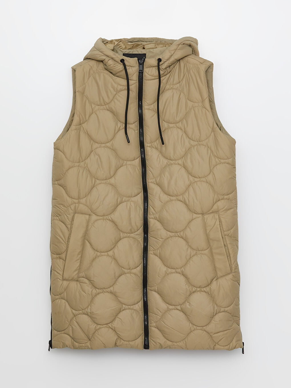 Hooded Self Patterned Women's Vest -S30293Z8-RXB
