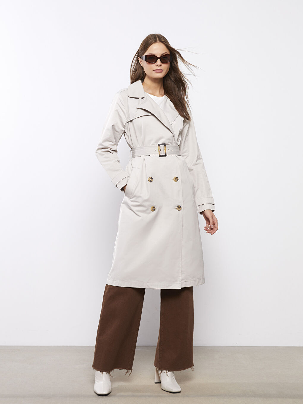 Jacket Collar Regular Long Sleeve Women's Trench Coat -S30301Z8-CTL