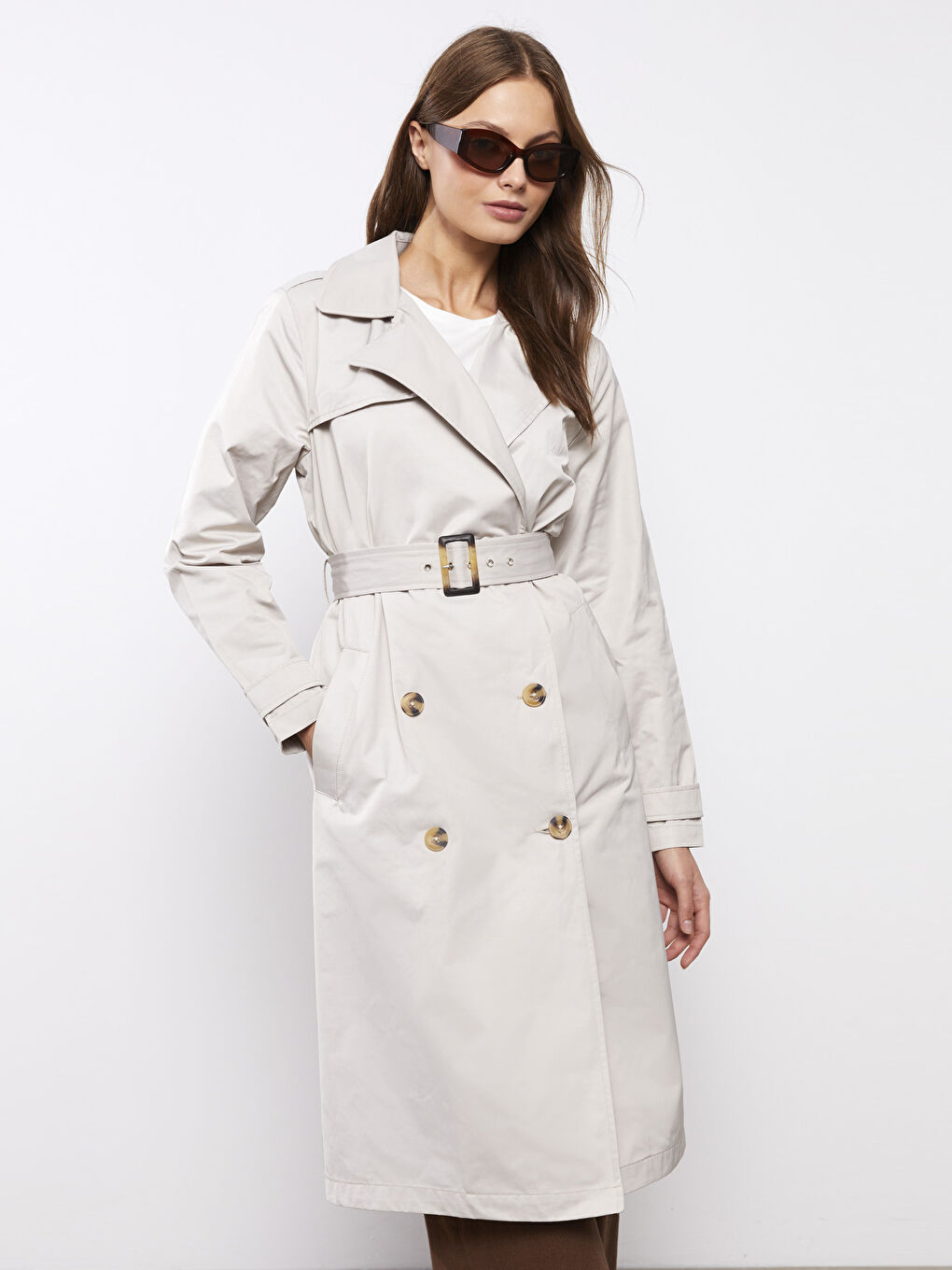 Jacket Collar Regular Long Sleeve Women's Trench Coat -S30301Z8-CTL