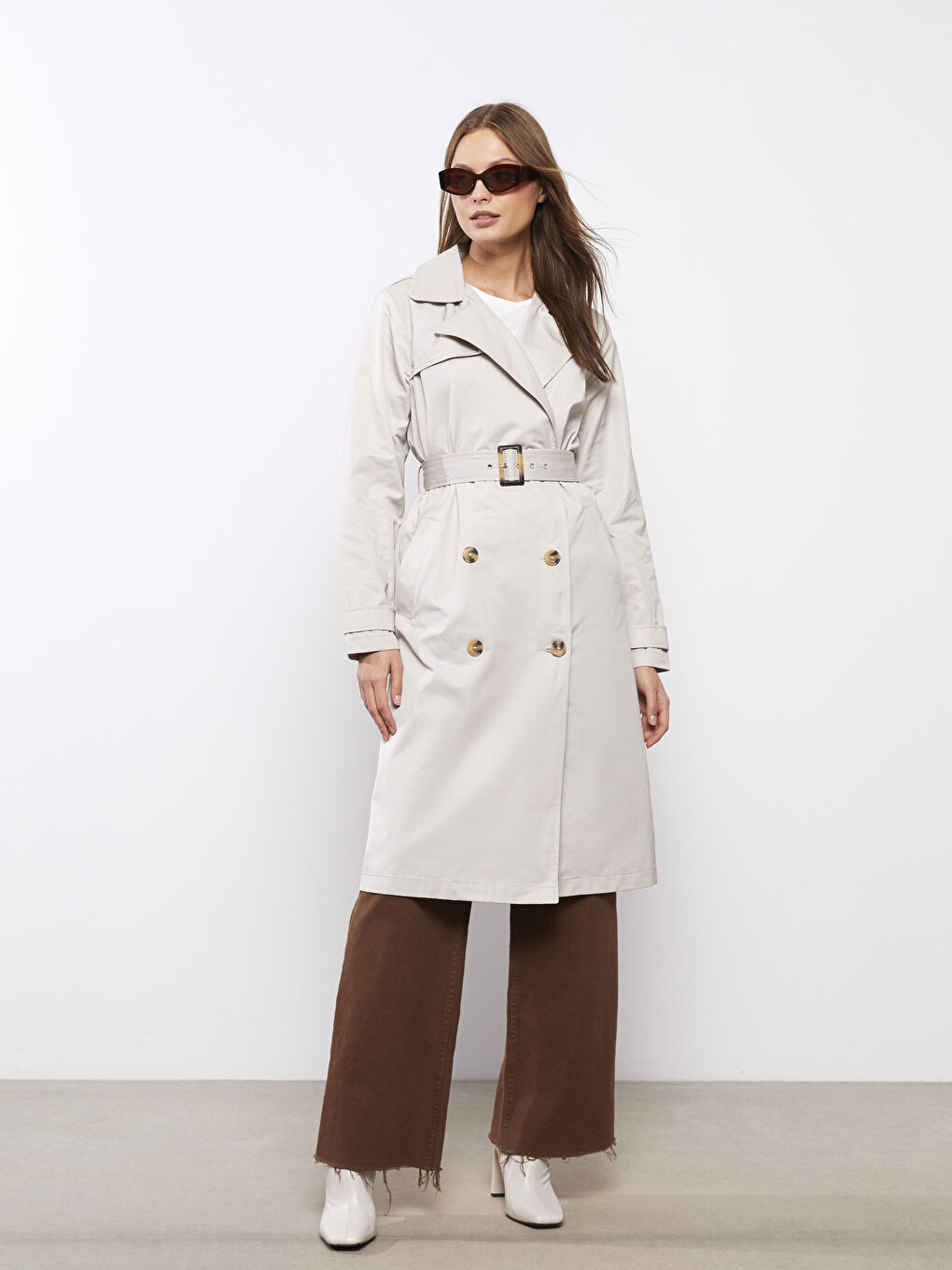 Jacket Collar Regular Long Sleeve Women's Trench Coat -S30301Z8-CTL