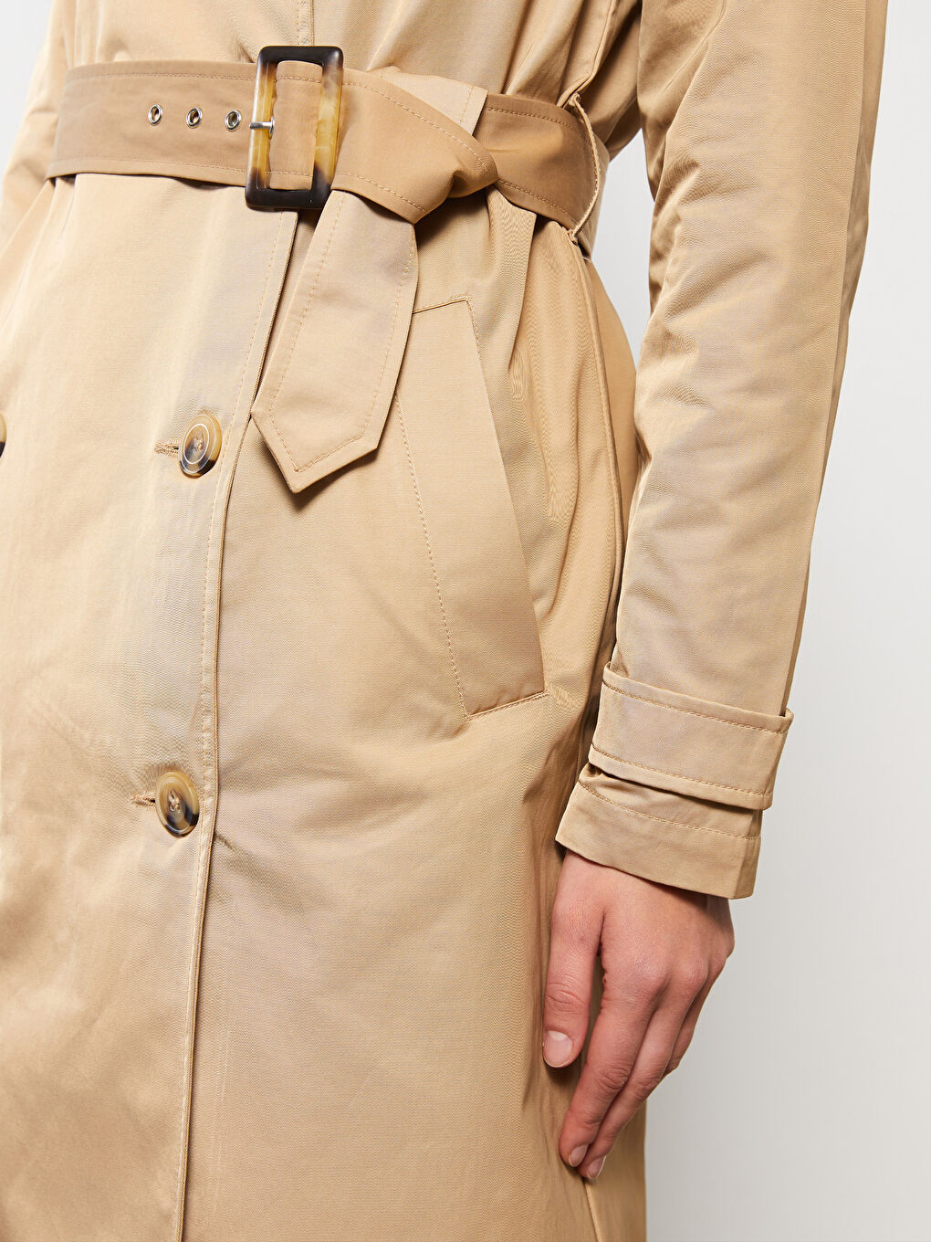 LC Waikiki Jacket Collar Regular Long Sleeve Women's Trench Coat -S30301Z8-JYL