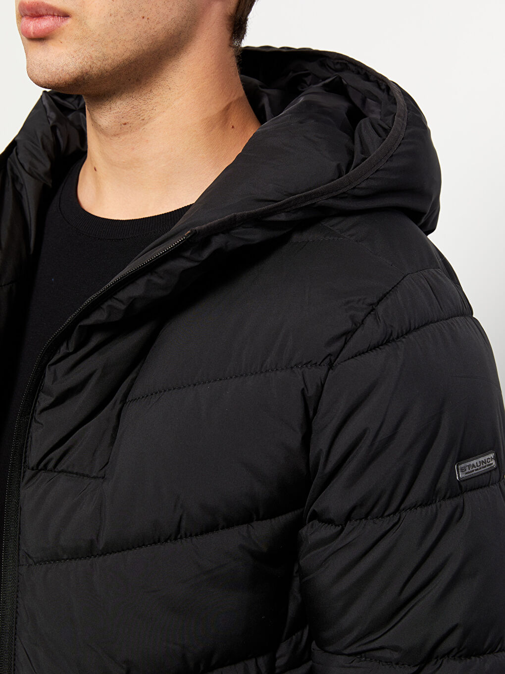 Slim Fit Hooded Men's Puffer Coat -S30312Z8-CVL