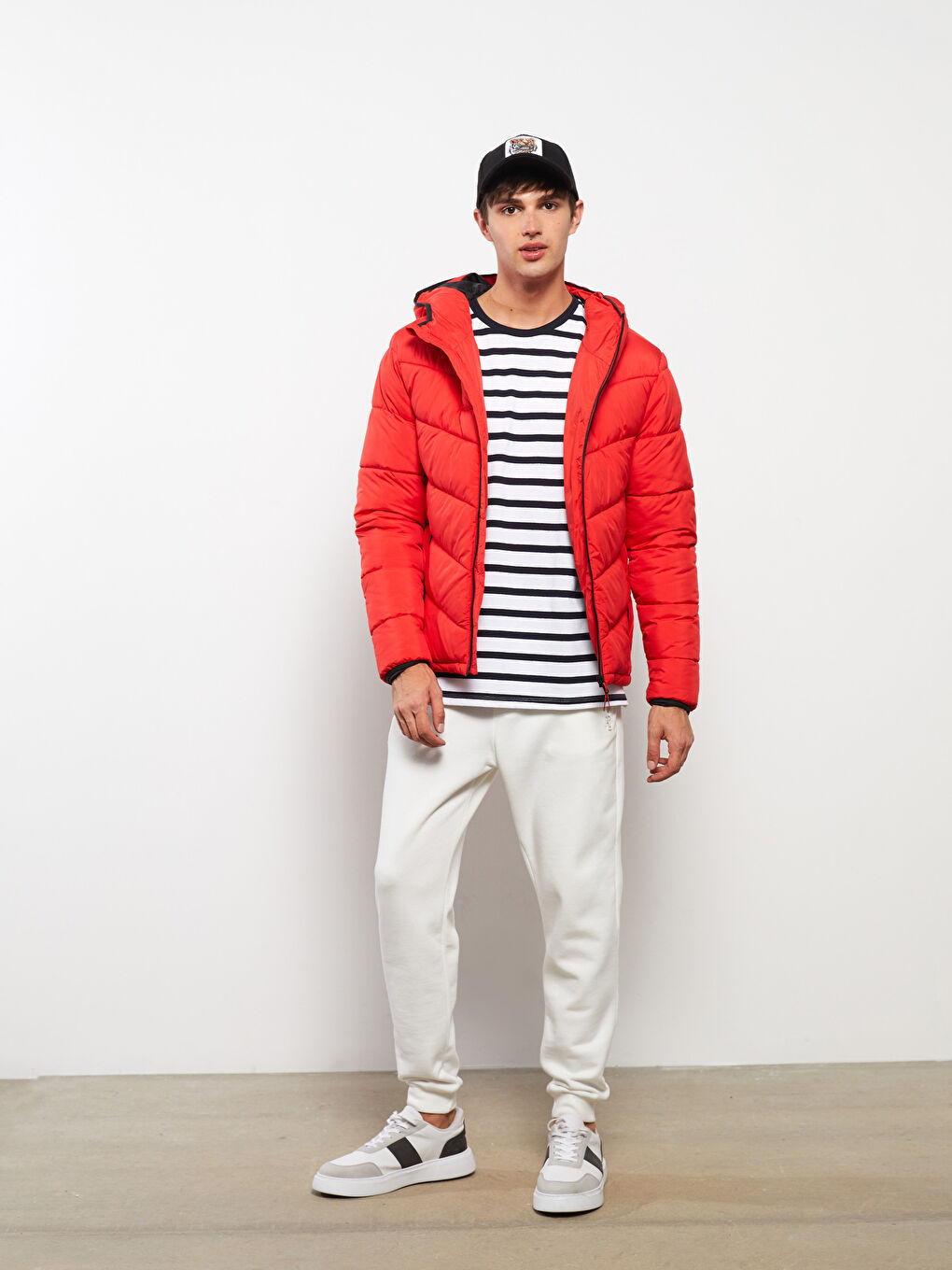 Slim Fit Hooded Men's Puffer Coat -S30312Z8-J4N