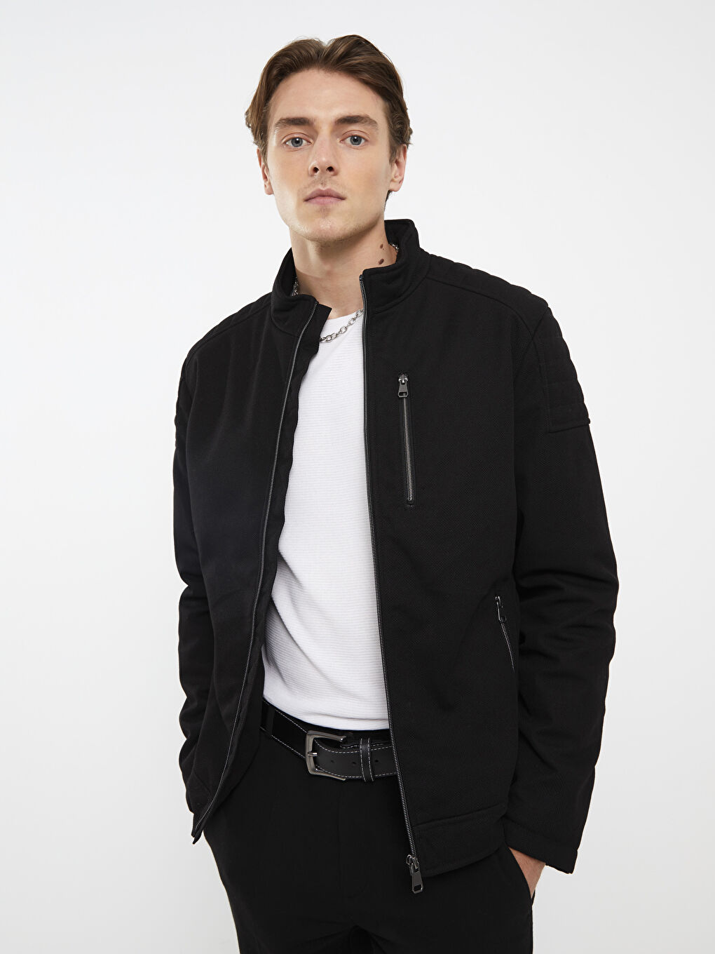 LCW Casual Slim Fit Funnel Neck Men's Coat -S30315Z8-CVL