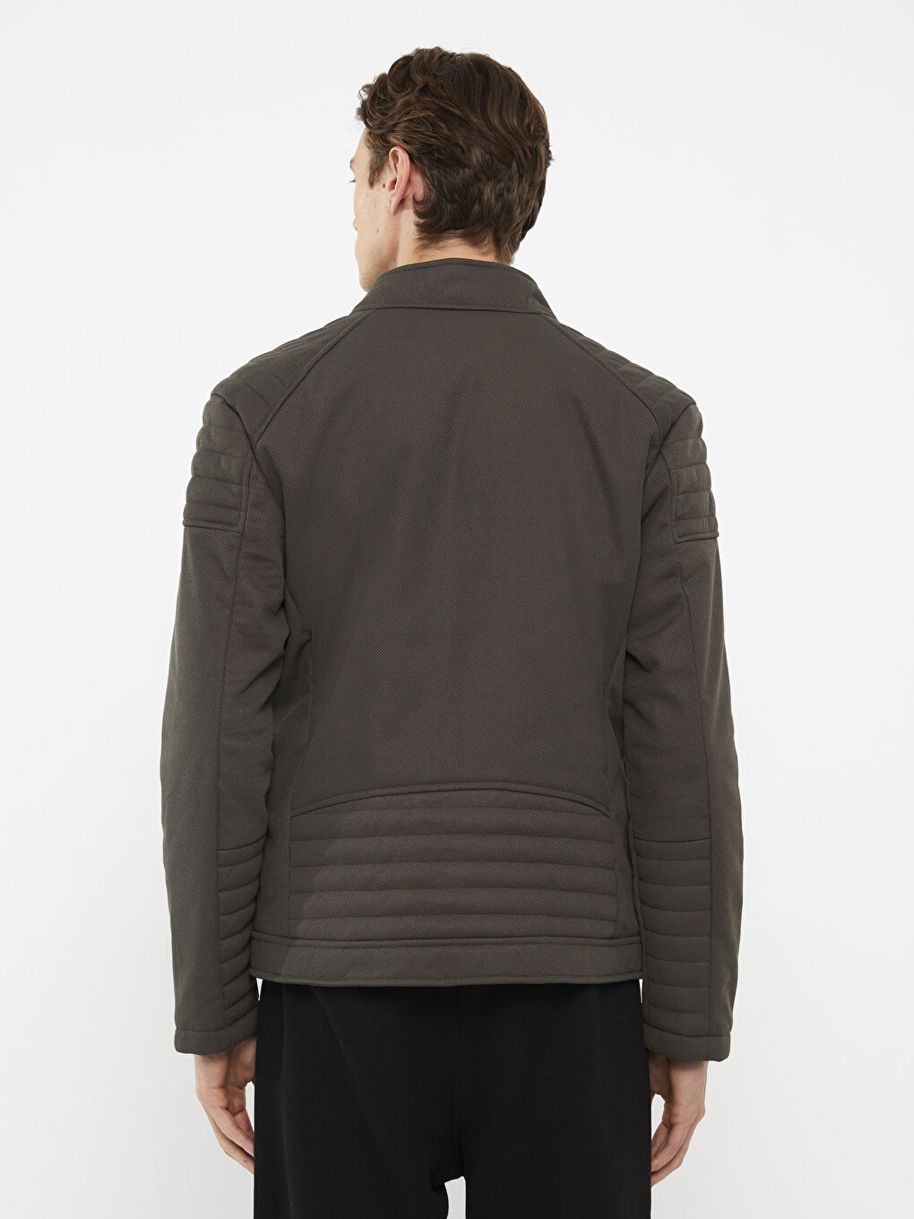 Slim Fit Funnel Neck Men's Coat -S30315Z8-SPM