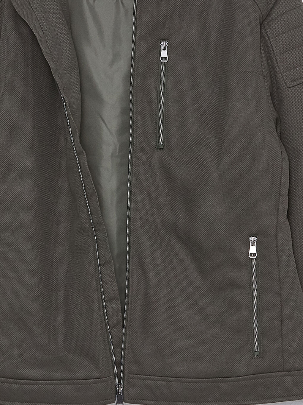 Slim Fit Funnel Neck Men's Coat -S30315Z8-SPM