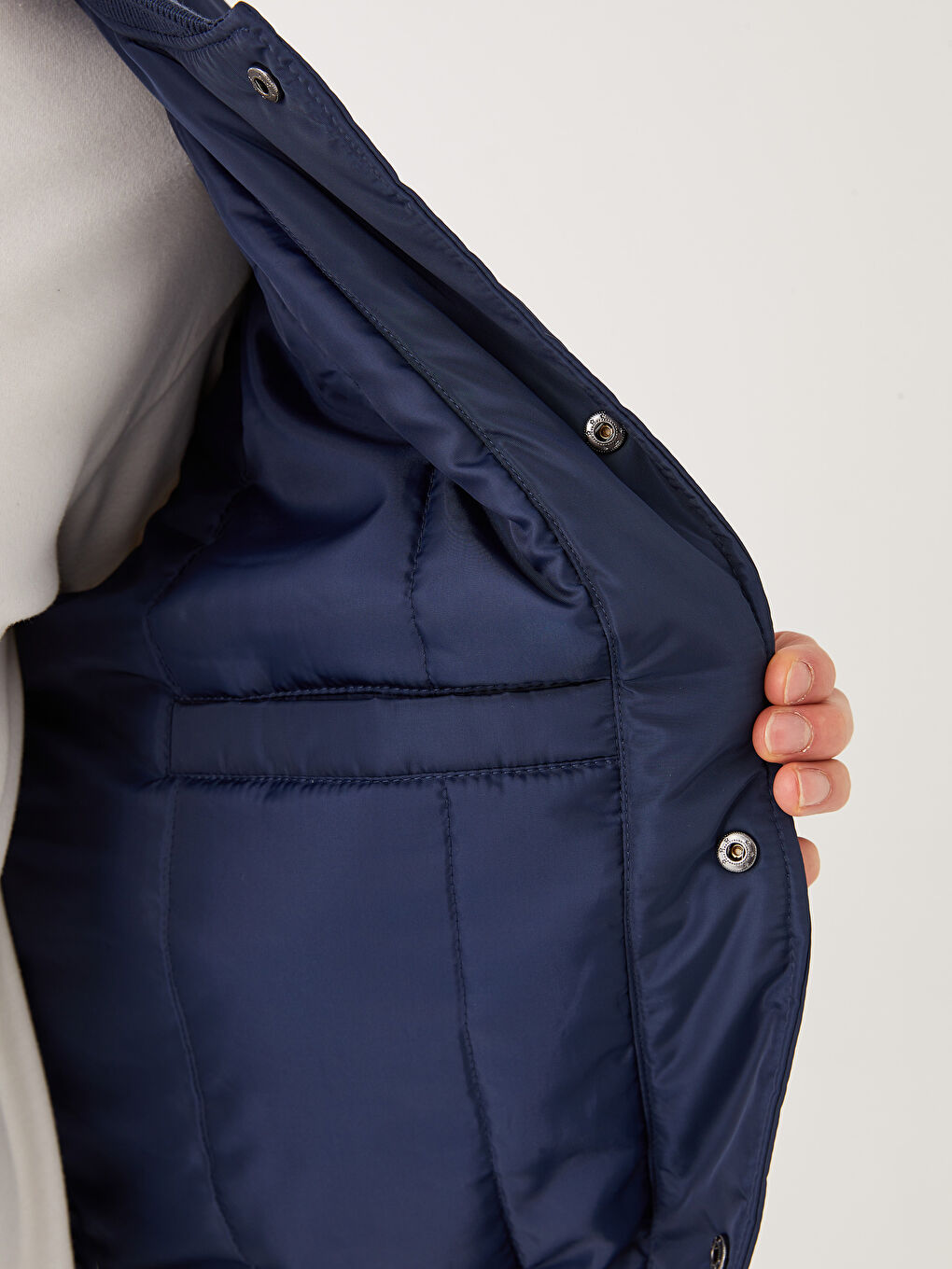 Palton Bomber cu Guler Colegiu Standard Fit pentru Bărbați-3