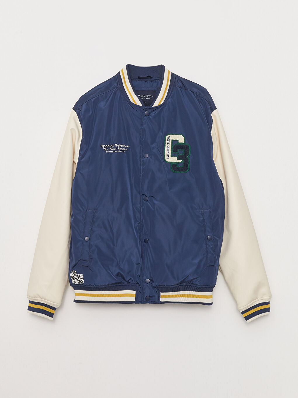 Palton Bomber cu Guler Colegiu Standard Fit pentru Bărbați-5