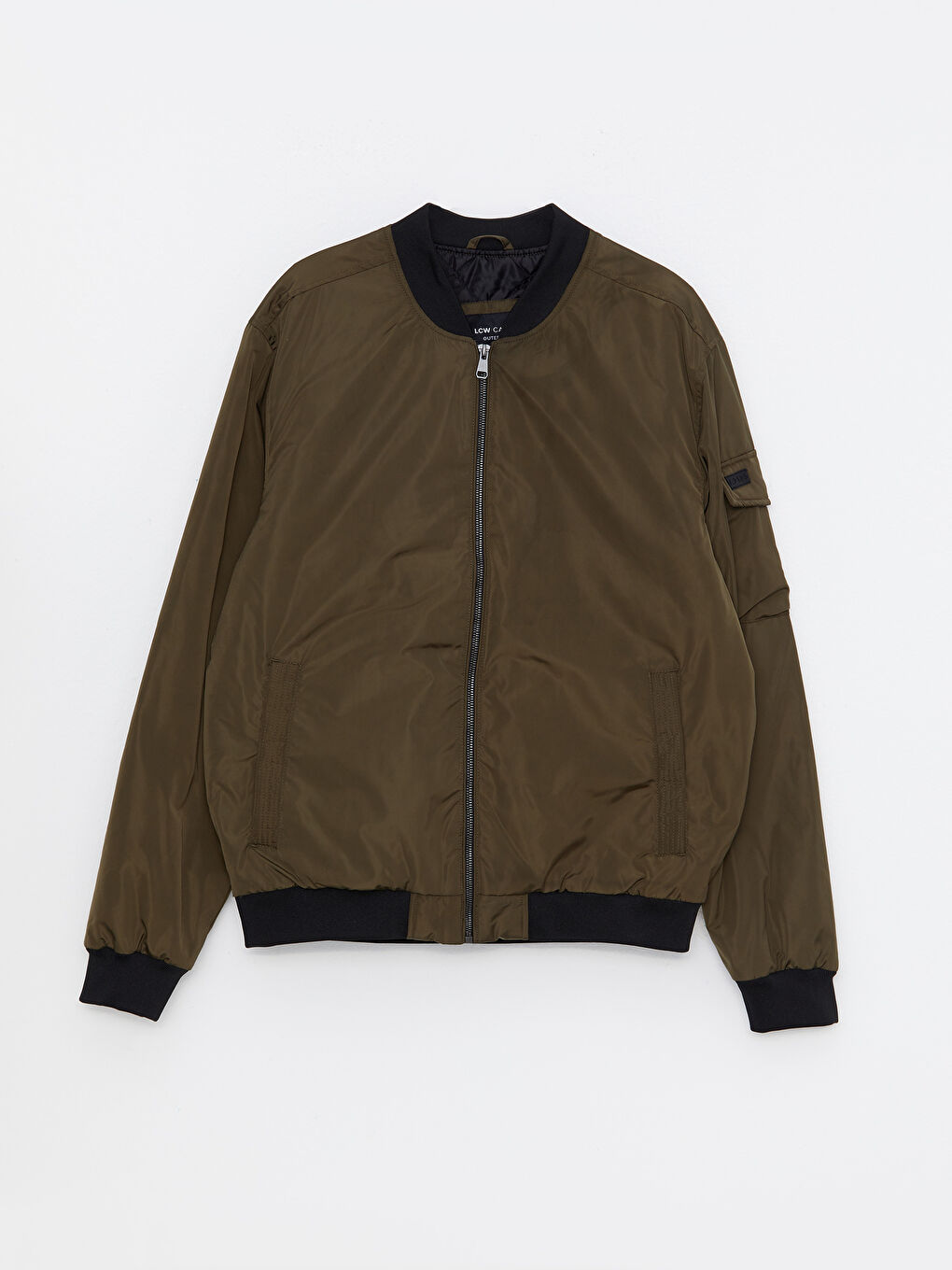 კომფორტული ჭრა კოლეჯის კოლარიანი ბომბერი მამაკაცის ქურთუკი-5