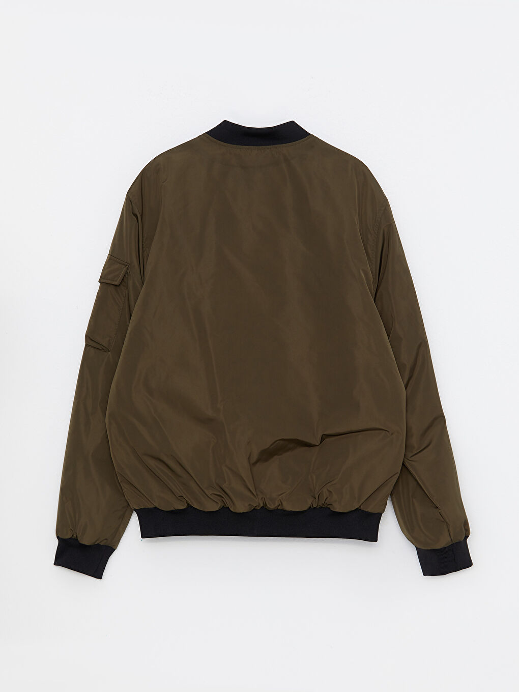 კომფორტული ჭრა კოლეჯის კოლარიანი ბომბერი მამაკაცის ქურთუკი-6