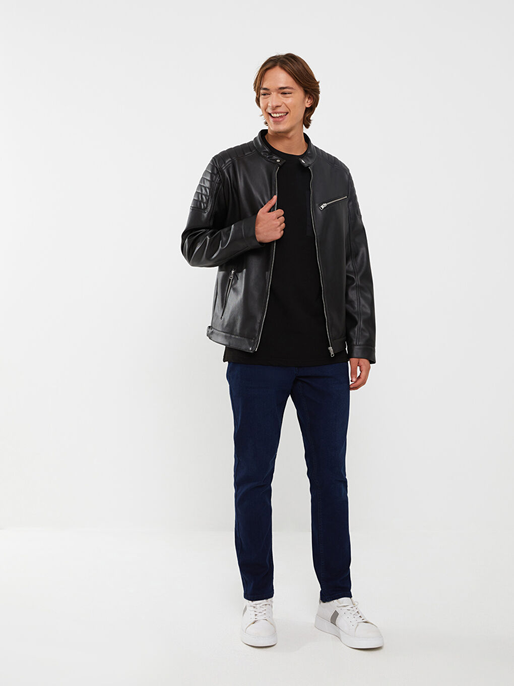 Siyah Aktif Spor Yazı Baskılı Tişört-1