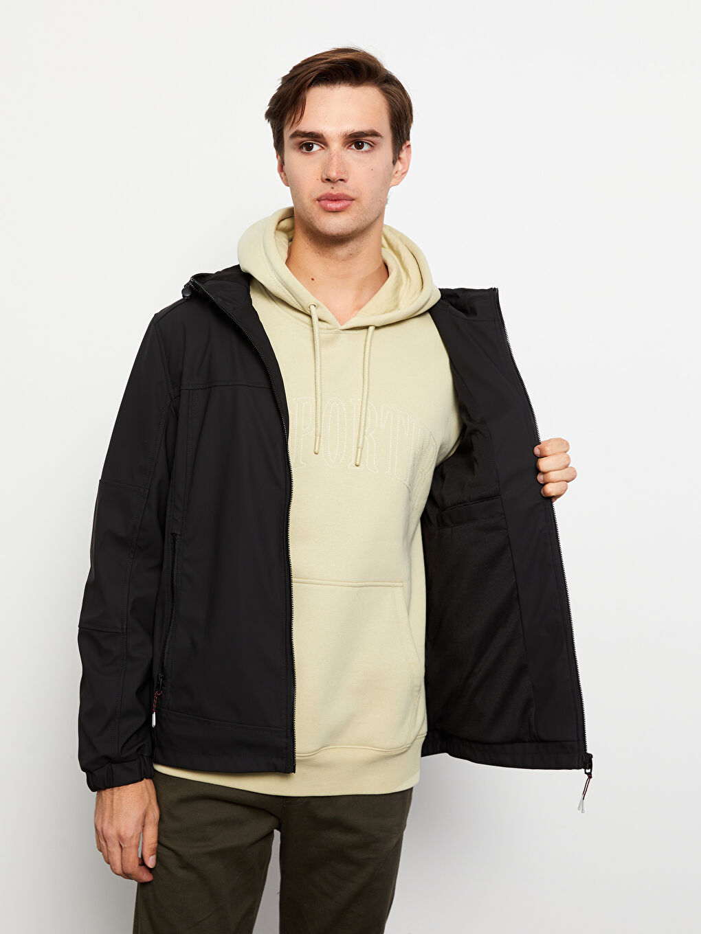 Дождевик с капюшоном стандартного кроя для мужчин-1