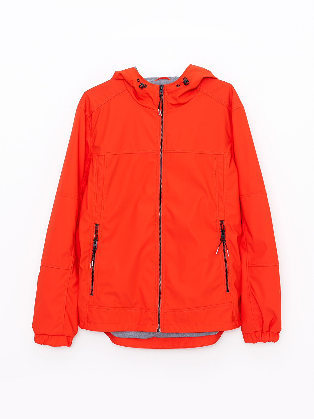 Turuncu Standart Kalıp Kapüşonlu Erkek Yağmurluk-6