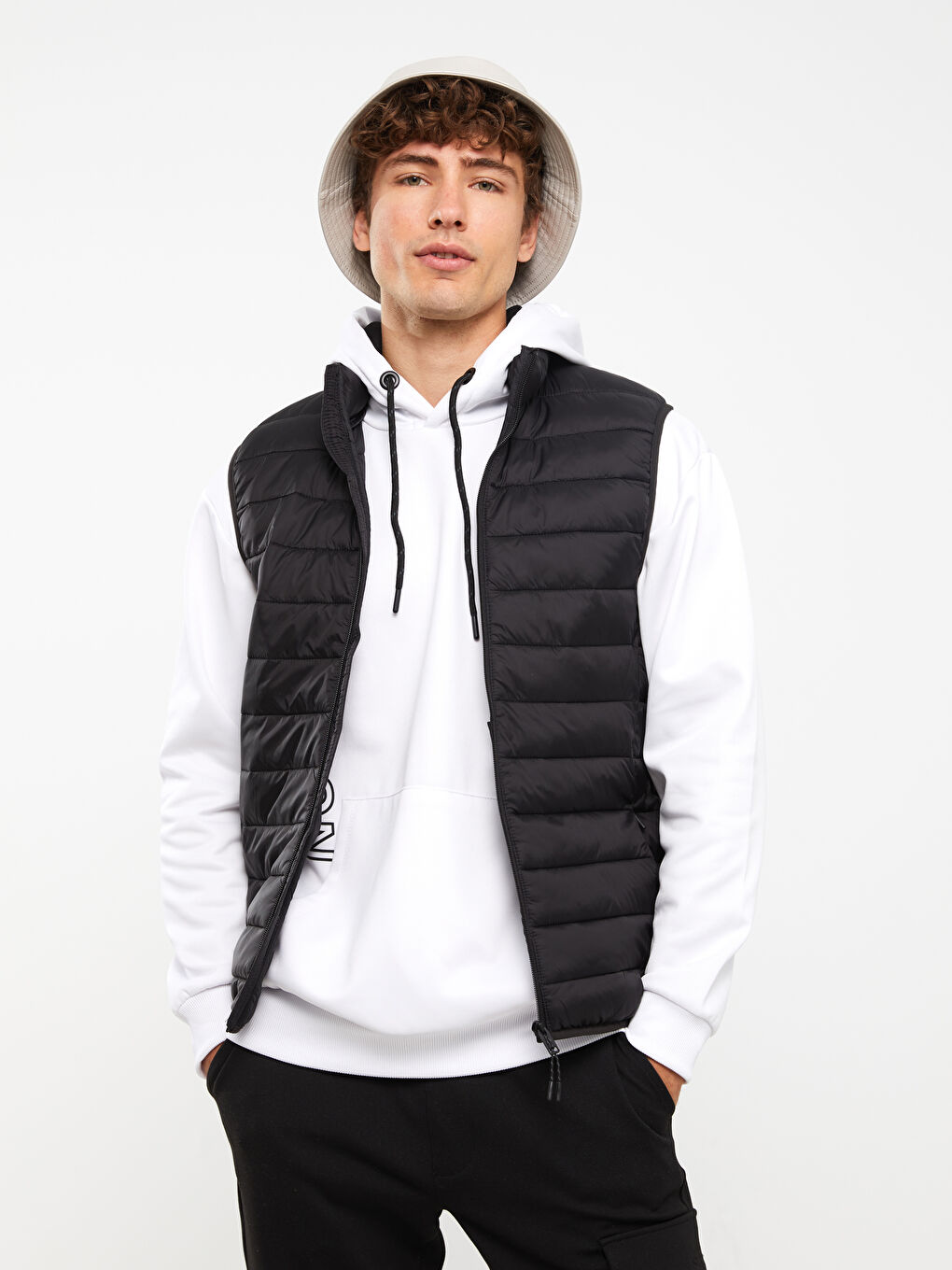 Slim Fit Dik Yaka Erkek Şişme Yelek