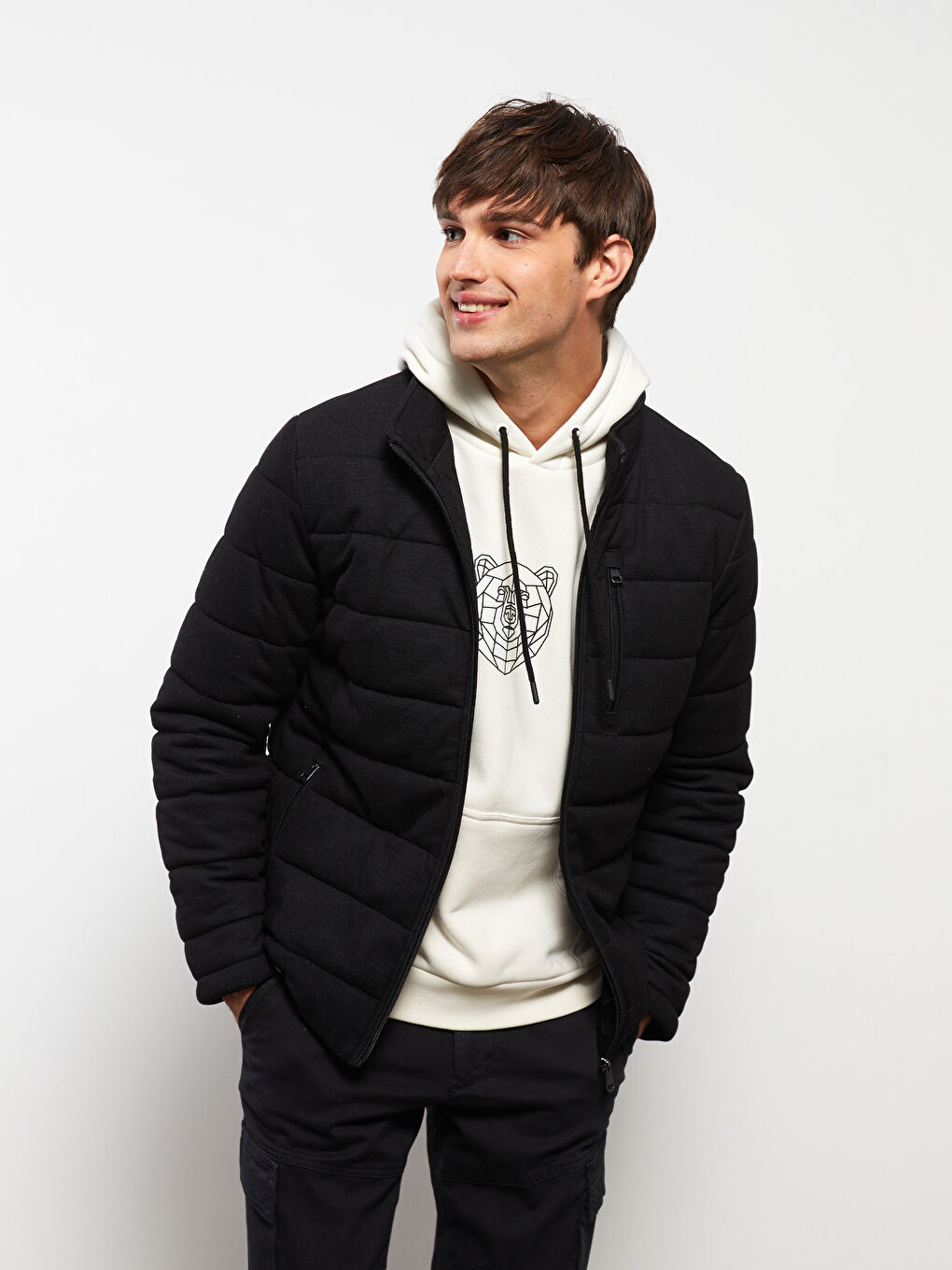 LCW Casual Standard Fit Funnel Neck Men's Puffer Coat -S30339Z8-CVL