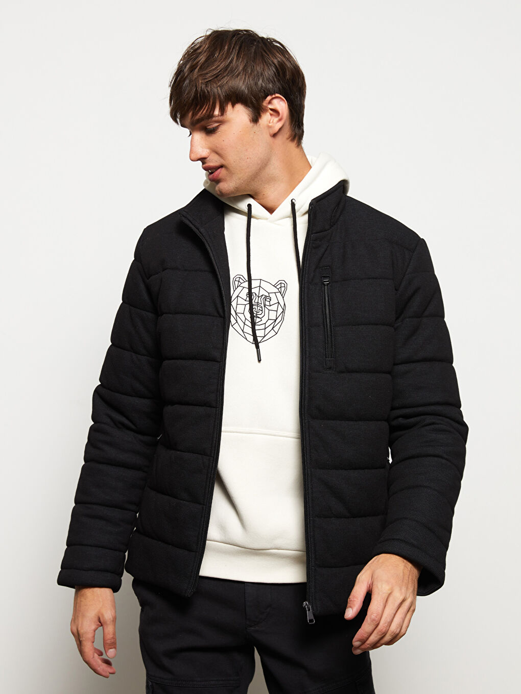LCW Casual Standard Fit Funnel Neck Men's Puffer Coat -S30339Z8-CVL