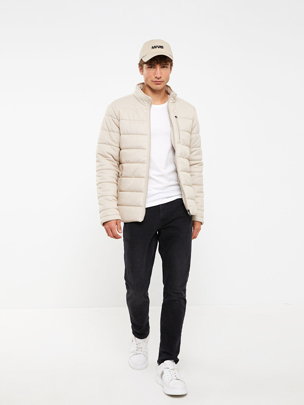 Standard Fit Funnel Neck Men's Puffer Coat -S30339Z8-SPY