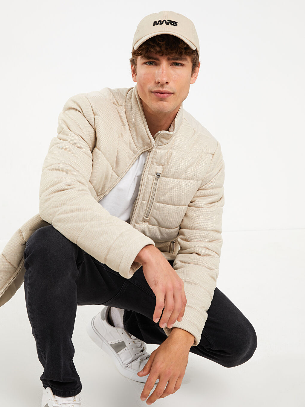 Standard Fit Funnel Neck Men's Puffer Coat -S30339Z8-SPY