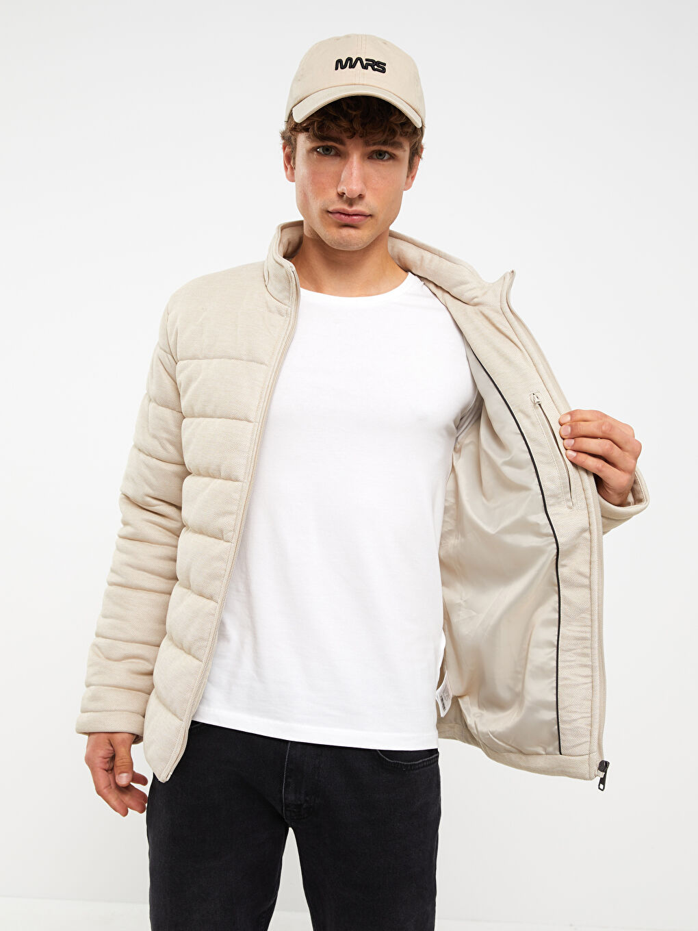 Standard Fit Funnel Neck Men's Puffer Coat -S30339Z8-SPY