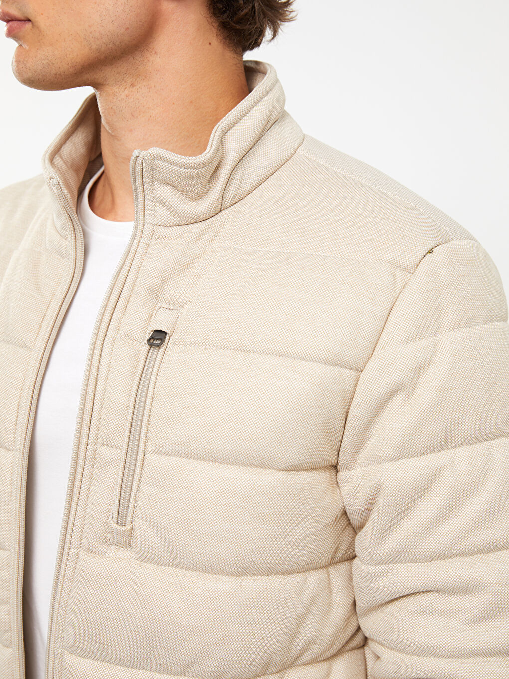 Standard Fit Funnel Neck Men's Puffer Coat -S30339Z8-SPY