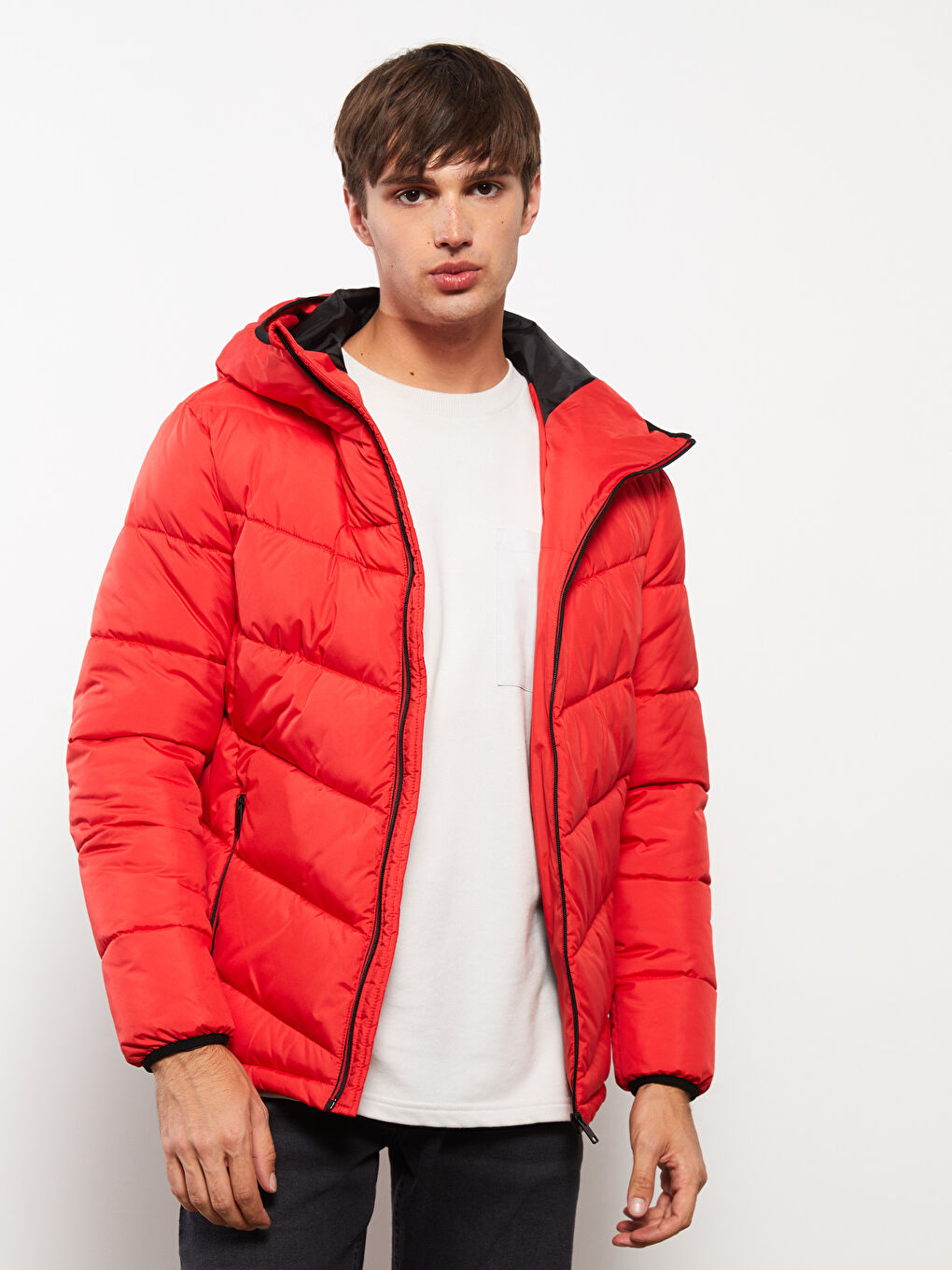 სტანდარტული ჭრა კაპიუშონიანი მამაკაცის დუტის ქურთუკი-2