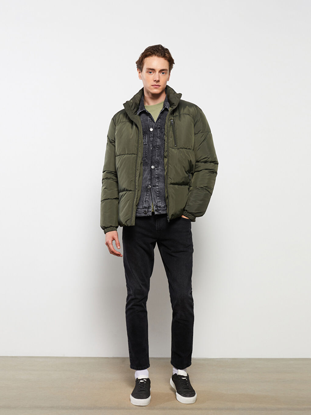 LCW Casual Standard Fit Funnel Neck Men's Puffer Coat -S30341Z8-HCZ