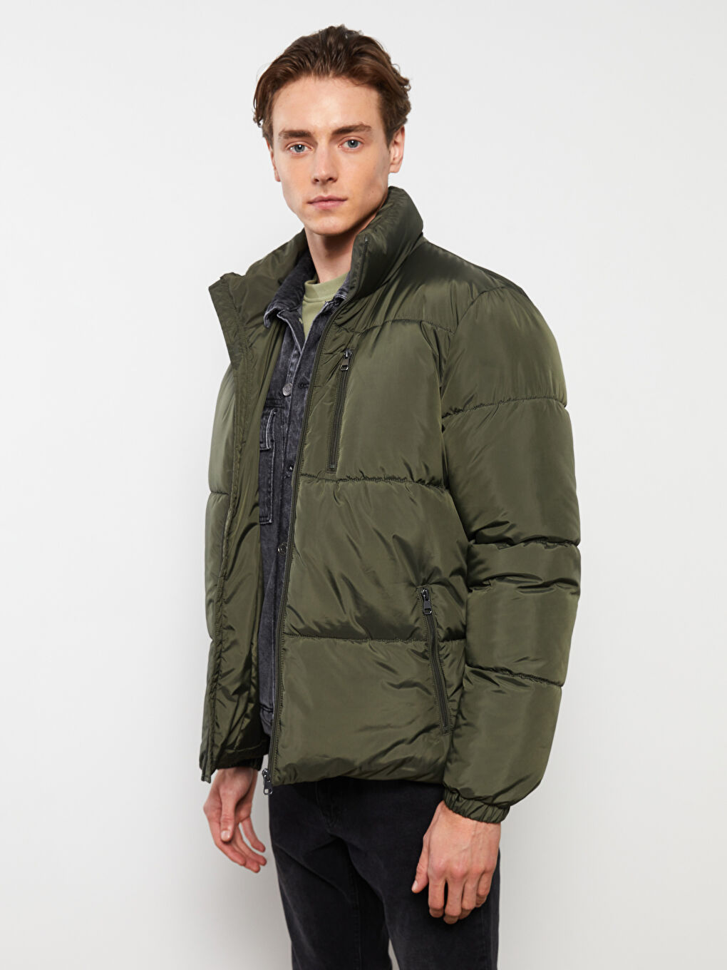 LCW Casual Standard Fit Funnel Neck Men's Puffer Coat -S30341Z8-HCZ