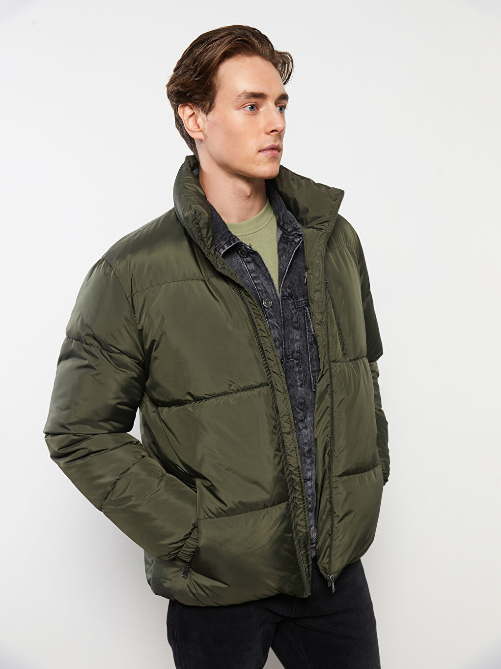 LCW Casual Standard Fit Funnel Neck Men's Puffer Coat -S30341Z8-HCZ