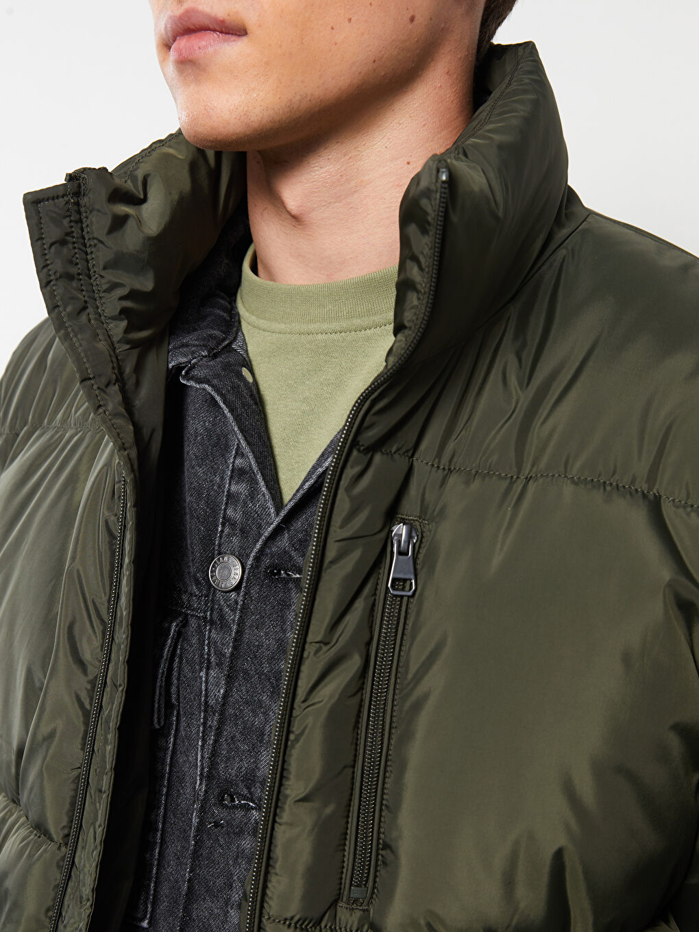 LCW Casual Standard Fit Funnel Neck Men's Puffer Coat -S30341Z8-HCZ