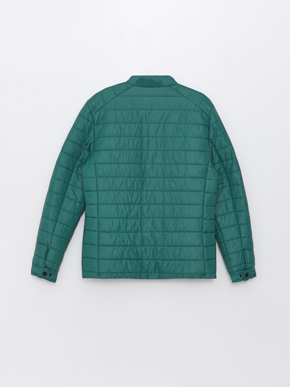 Yeşil Slim Fit Dik Yaka Erkek Şişme Mont-7