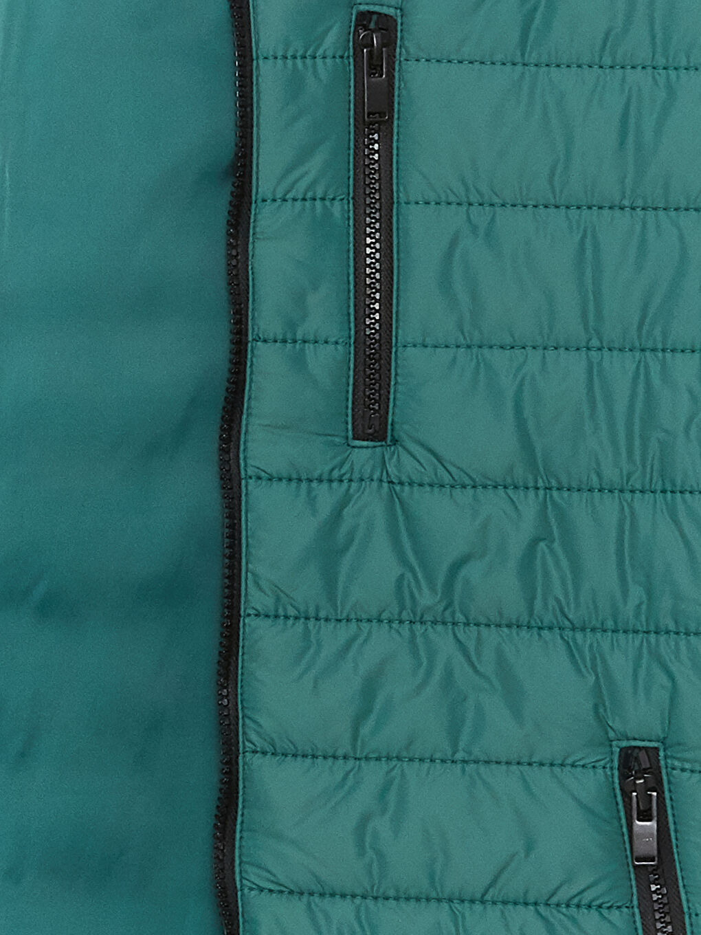 Yeşil Slim Fit Dik Yaka Erkek Şişme Mont-8