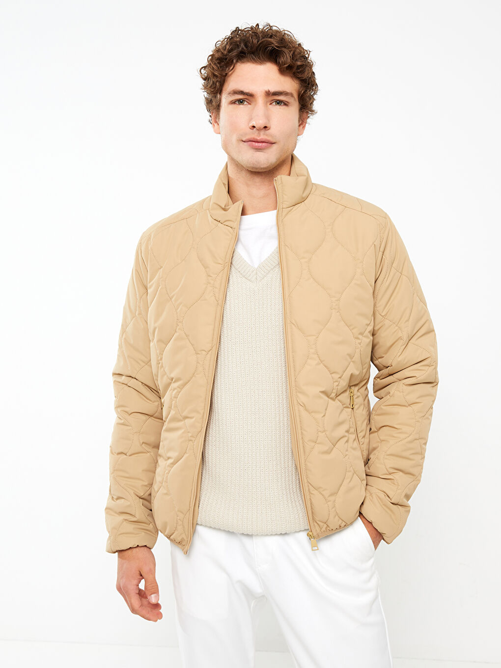 Standard Fit Funnel Neck Men's Puffer Coat