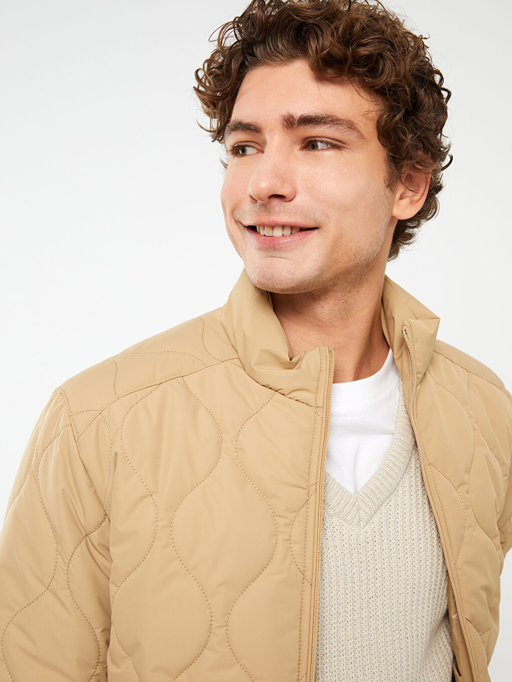 Standard Fit Funnel Neck Men's Puffer Coat-1