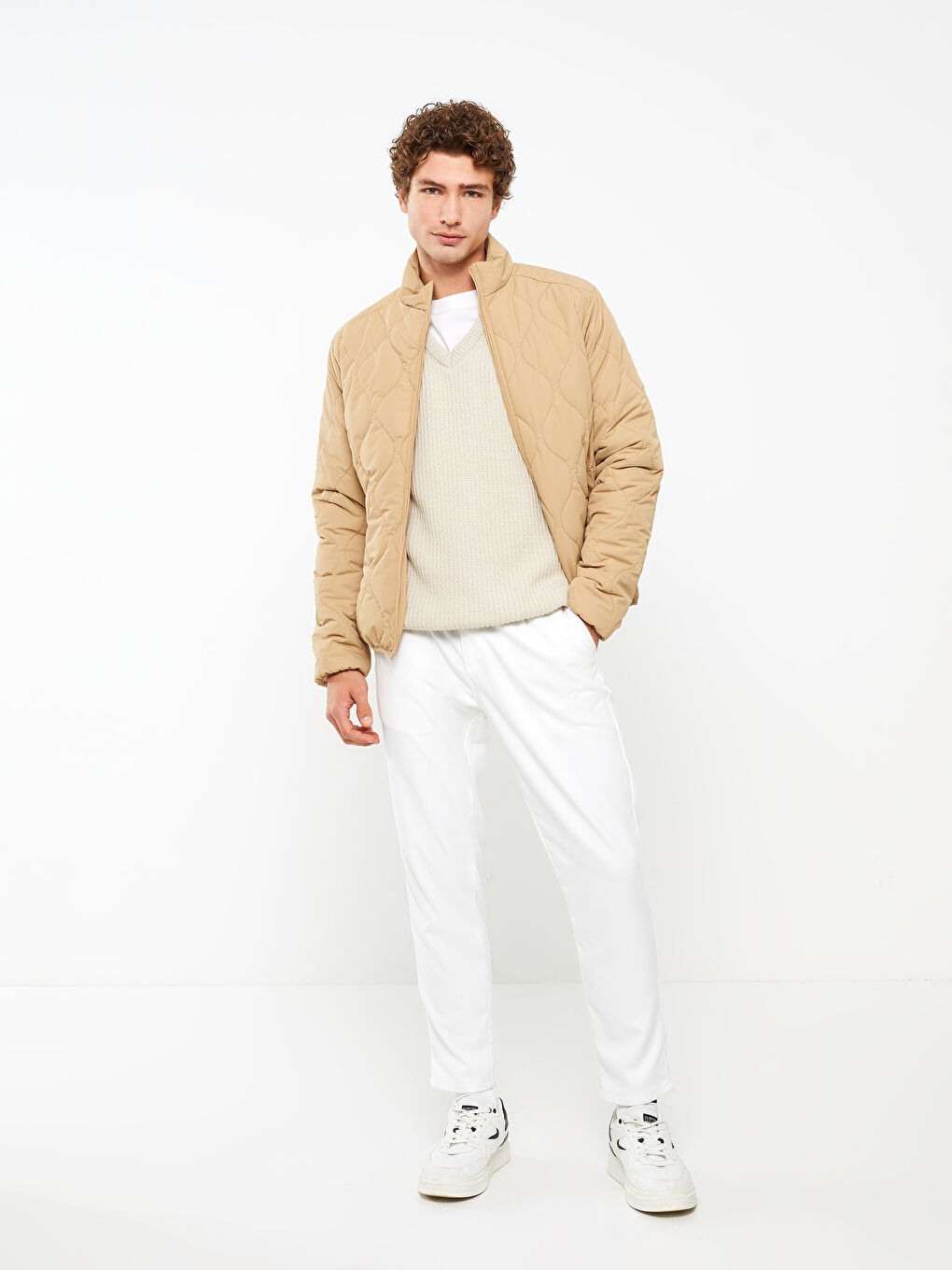 Standard Fit Funnel Neck Men's Puffer Coat-2