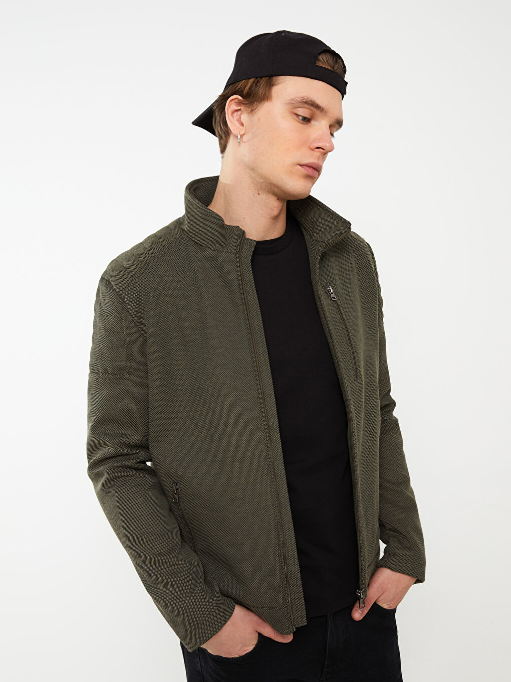 Slim Fit Dik Yaka Erkek Mont