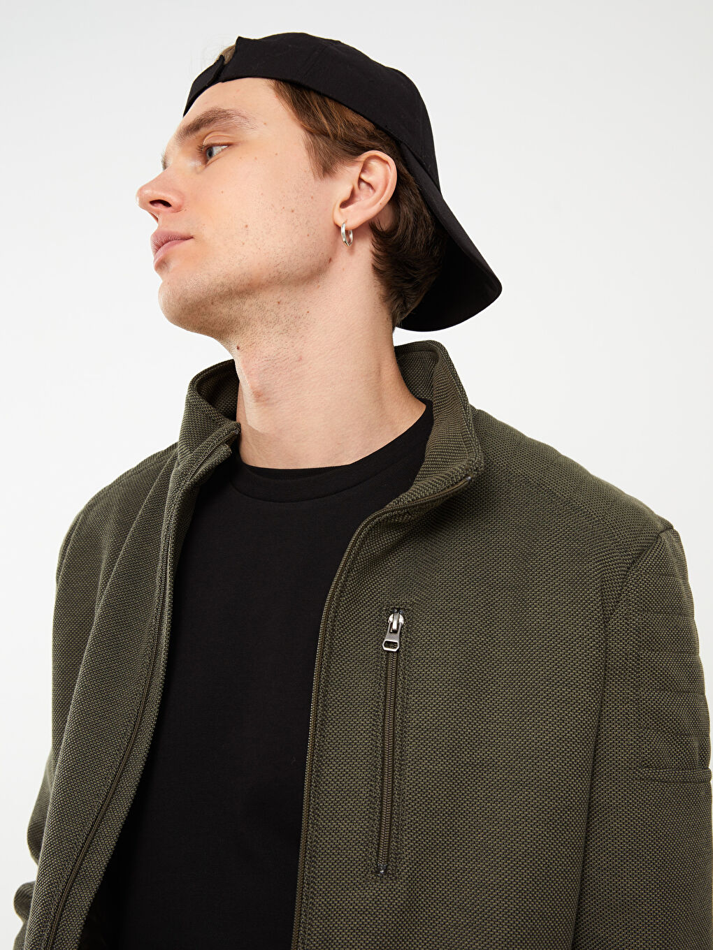 Slim Fit Dik Yaka Erkek Mont-3