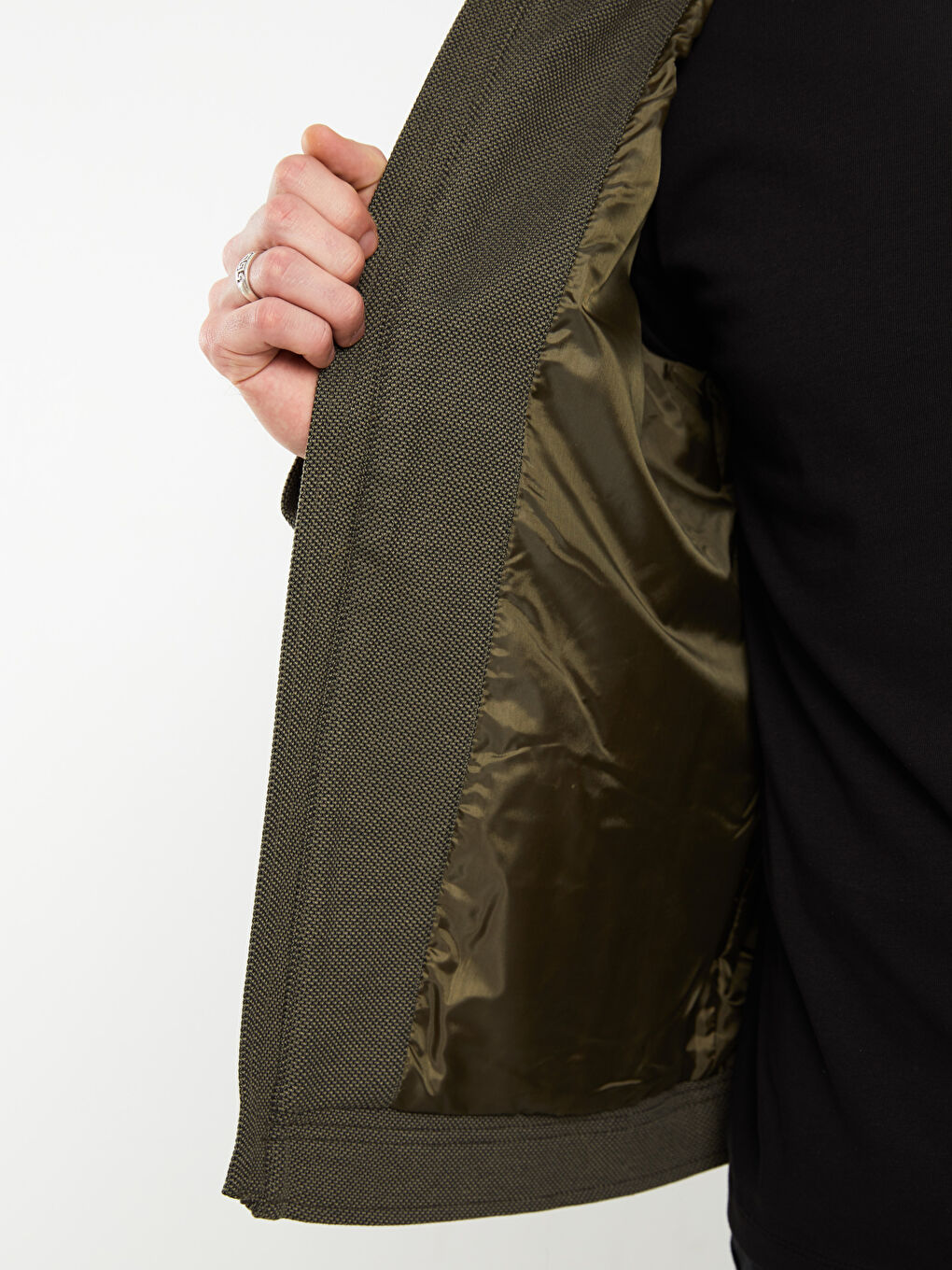 Slim Fit Dik Yaka Erkek Mont-5