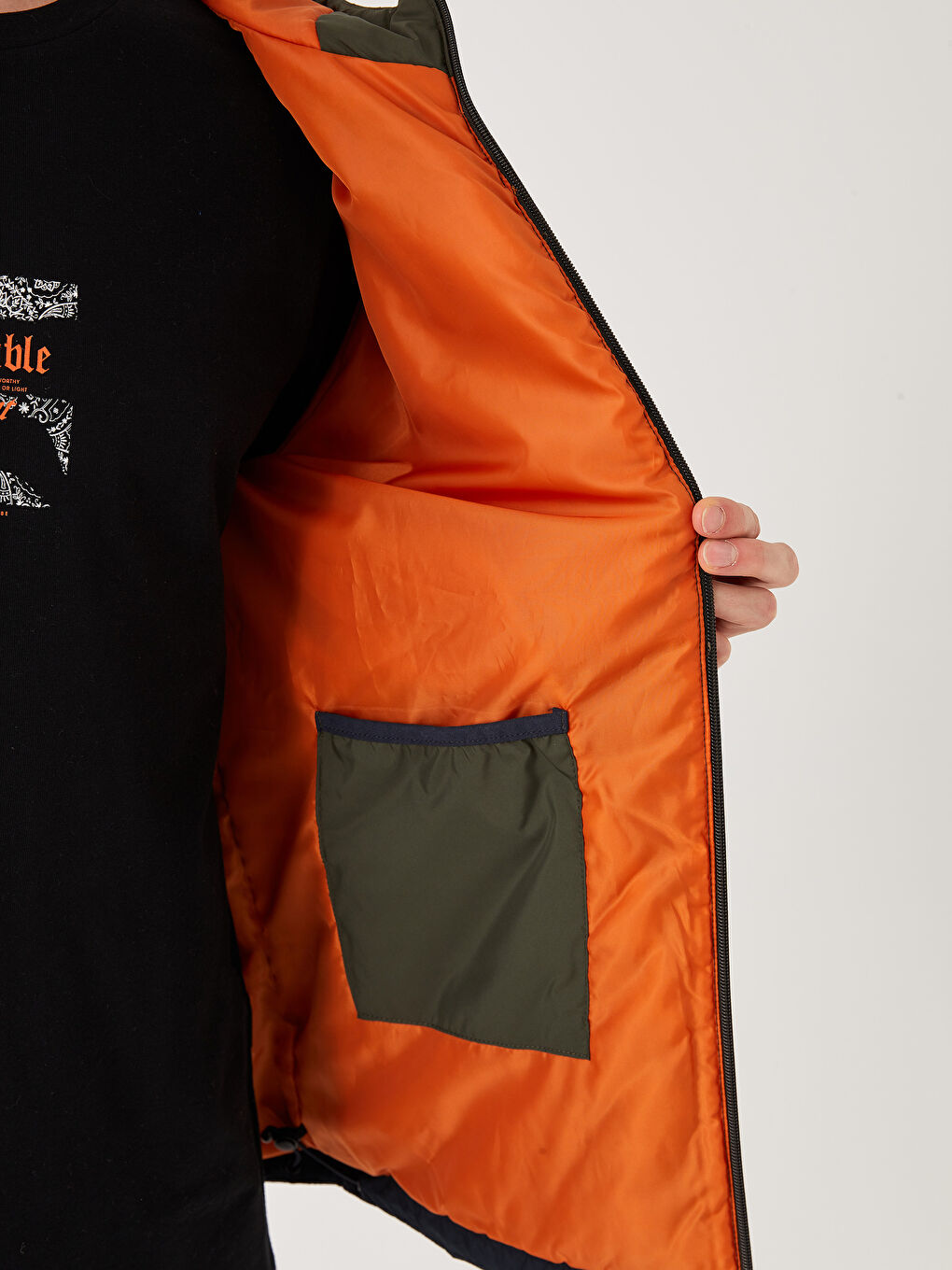 Yeşil Standart Kalıp Kapüşonlu Erkek Yağmurluk-3